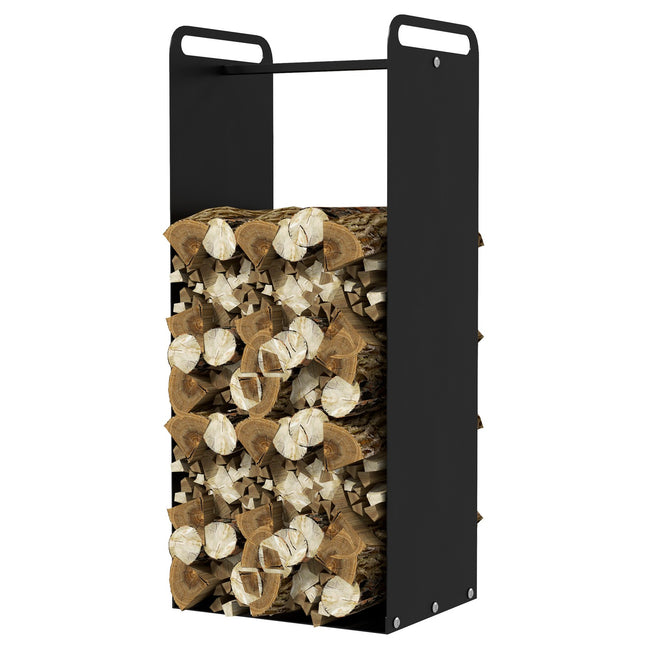 Wood rack in steel with handle, 30 kg capacity, indoor/outdoor