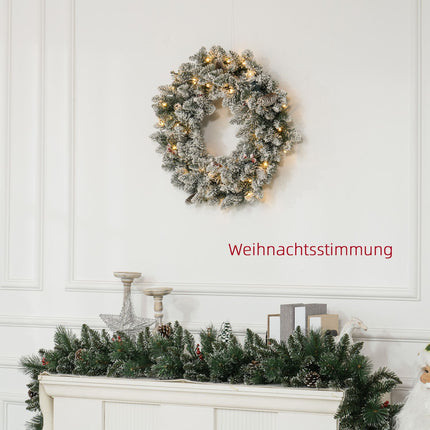 Umělý vánoční věnec s LED světly, 60 cm