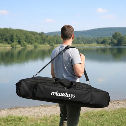 Pouzdro na rybářské pruty, 5 přihrádek, 100 cm, černé