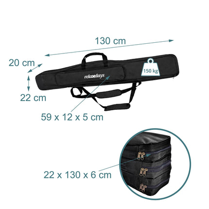 Fishing Rod Bag, 5 Compartments, 130 cm, Black