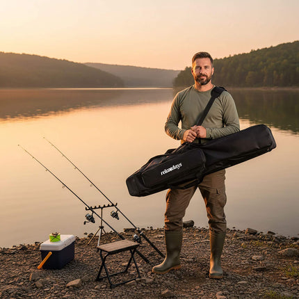 Fishing Rod Bag, 5 Compartments, 130 cm, Black