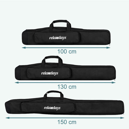 Pouzdro na rybářské pruty, 5 přihrádek, černé, 150 cm