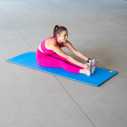Fitness podložka, modro-černá, protiskluzová, tloušťka 6mm