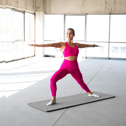 Fitness podložka, šedo-černá, protiskluzová, tloušťka 6mm
