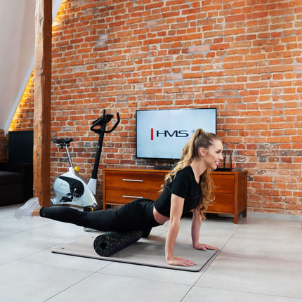Fitness podložka, šedo-černá, protiskluzová, tloušťka 6mm