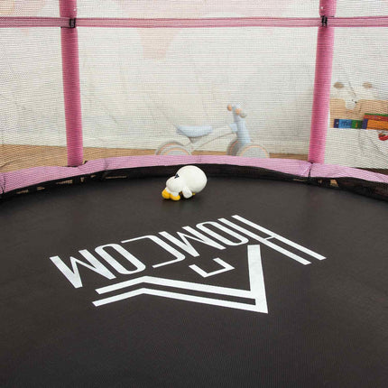Tréninková trampolína pro děti s ochrannou sítí, růžová, limit 45 kg