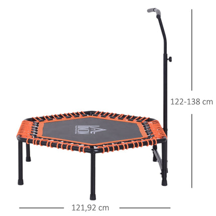 Fitness trampolína na jógu, ocelový rám, černo-oranžová
