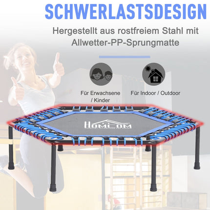 Fitness trampolína na jógu, Ø105x26 cm, modrá ocel