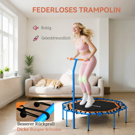 Fitness Trampoline with Adjustable Handle, Steel, Indoor Use
