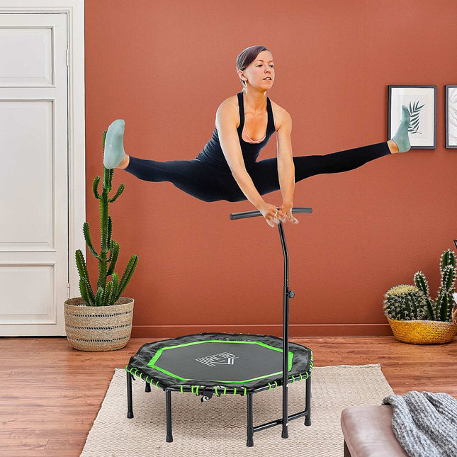 Fitness trampolína s nastavitelným madlem do interiéru i exteriéru