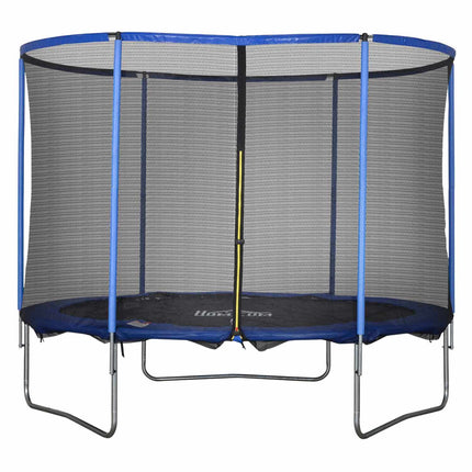Fitness trampoline with safety net, blue/black, Ø305 cm
