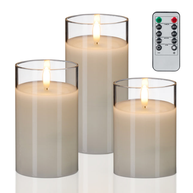 Sada LED svíček bez plamene s dálkovým ovládáním