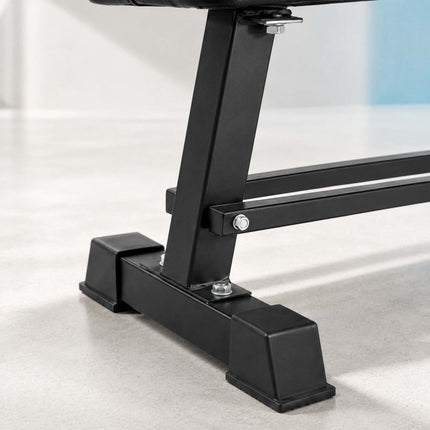 Flat Bench with Dumbbell Rack, Steel, Black, 300kg Capacity