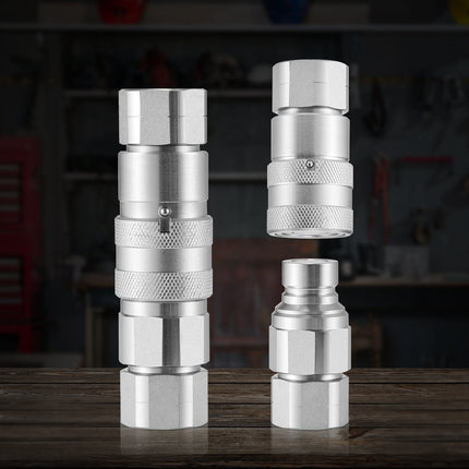Flat Face Hydraulic Couplers, 1/2 in NPT, 2 Pair