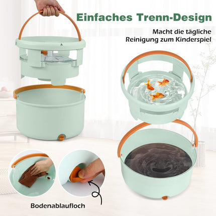 Plochý mop s kbelíkem, 4L, otáčení 360, zelený