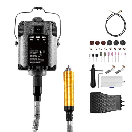 Flex Shaft Rotary Tool Grinder, 1200W 30,000 RPM, Foot Pedal