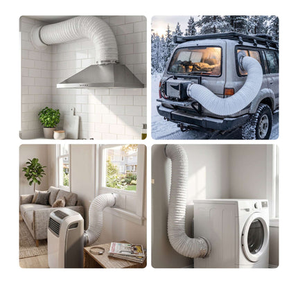 Flexibilní odsávací hadice bílá, 5m x 100mm, PVC a hliník