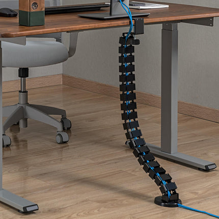 Flexibilní vertikální kabelový žlab pro polohovací stůl, černý