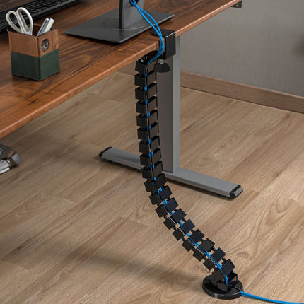Flexibilní vertikální kabelový žlab pro polohovací stůl, černý