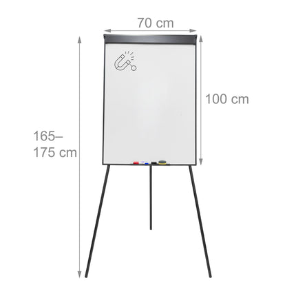 Flipchart s magnetickou tabulí 100x70 cm, nastavitelný