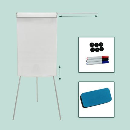 Flipchart s magnetickou tabulí 100x70 cm, nastavitelná výška