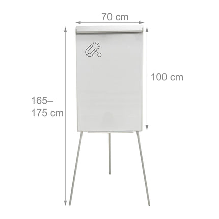 Flipchart s magnetickou tabulí 100x70 cm, nastavitelná výška