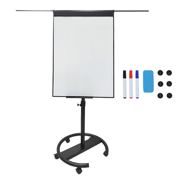 Flipchart whiteboard, magnetisch, 100x70 cm, met verrijdbare standaard