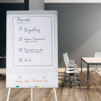 Flipchart s držákem papíru a magnetickým povrchem