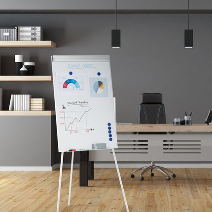 Flipchart s držákem papíru a magnetickým povrchem