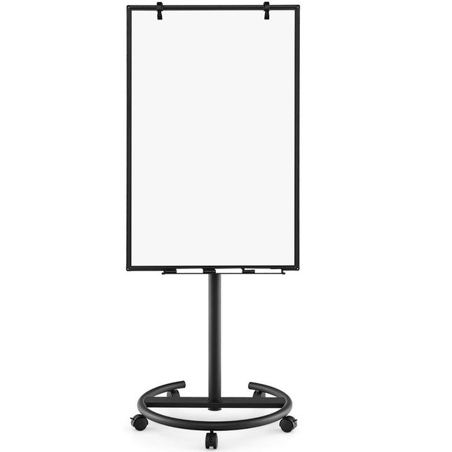 Flipchart na kolečkách s magnety a fixami, magnetická tabule, výškově nastavitelný až 192 cm