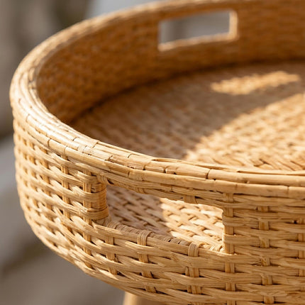 Schwimmendes Tablett für den Pool, 60 cm, PE-Rattan, Schaumstoffkern