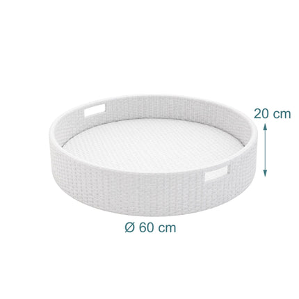Plovoucí bazénový tác – bílý, 60 cm, PE ratan
