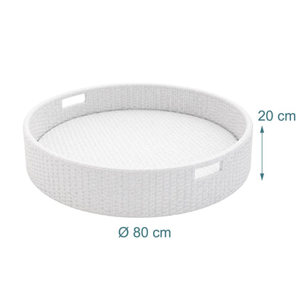 Plovoucí bazénový tác, bílý, 80 cm, PE ratan