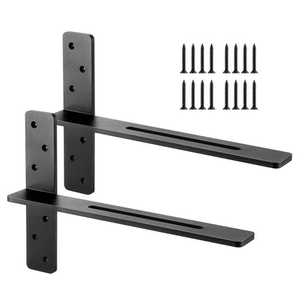 Floating Shelf Brackets, 2 Pack, 18 In, 200 lb, Steel
