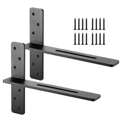 Floating Shelf Brackets, T-Shaped Steel, 16 in, 2-Pack, 200 lb
