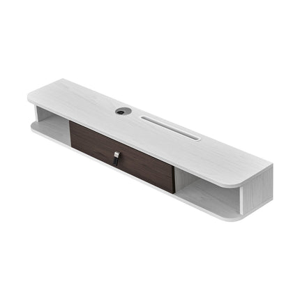 Floating TV Stand, 47 In Wall Mount, Storage Cabinet, White