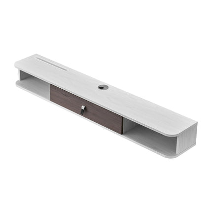 Floating TV Stand, 55 Inch Wall Mount Cabinet, White