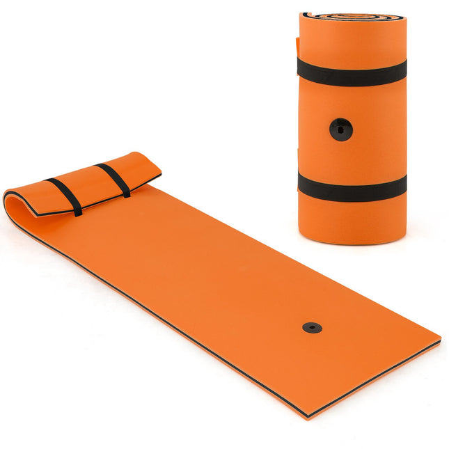 Plovoucí podložka na vodu, 3vrstvá XPE pěna, 83 x 26 in, oranžová