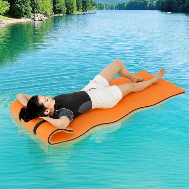 Plovoucí podložka na vodu, 3vrstvá XPE pěna, 83 x 26 in, oranžová