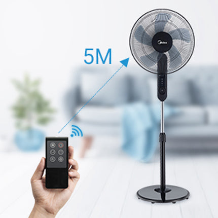 Podlahový ventilátor, 3 rychlosti a dálkové ovládání, černý