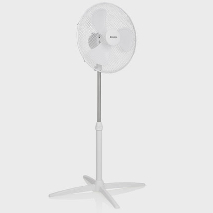 Podlahový ventilátor 40cm, 3 rychlosti, oscilace, bílý