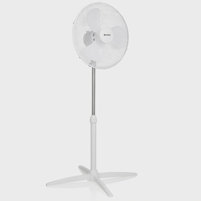 Podlahový ventilátor 40cm, 3 rychlosti, oscilace, bílý