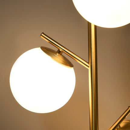 Stojací lampa s paticí E27, 3 skleněná stínidla, 169 cm