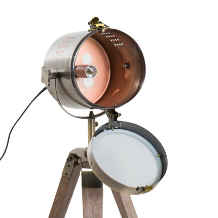 Stojací lampa, nerez, E14, 33x33x65cm