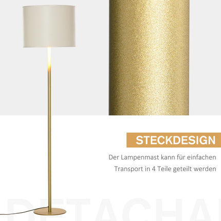 Kovová stojací lampa do obývacího pokoje, bílá, Ø40 x 160H Cm