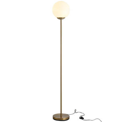 Zlatá kovová stojací lampa se sklem - 25x25x171cm
