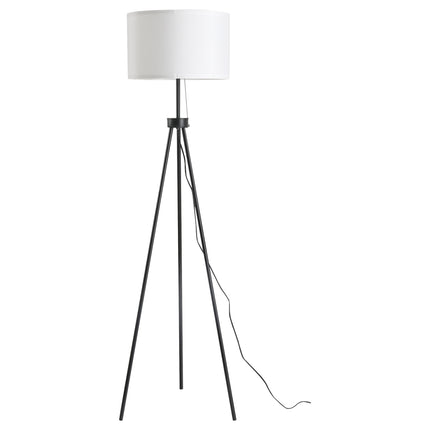 Moderní černo-bílá stojací lampa E27, ocel a polyester