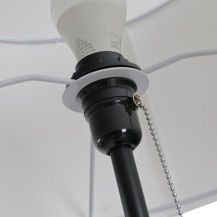 Moderní černo-bílá stojací lampa E27, ocel a polyester