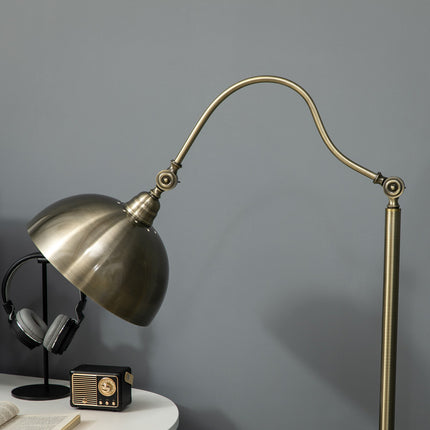 Retro Arc floor lamp - adjustable E27 brass finish