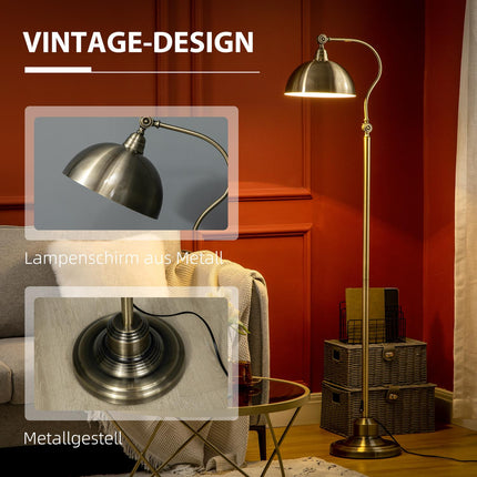 Retro Arc floor lamp - adjustable E27 brass finish